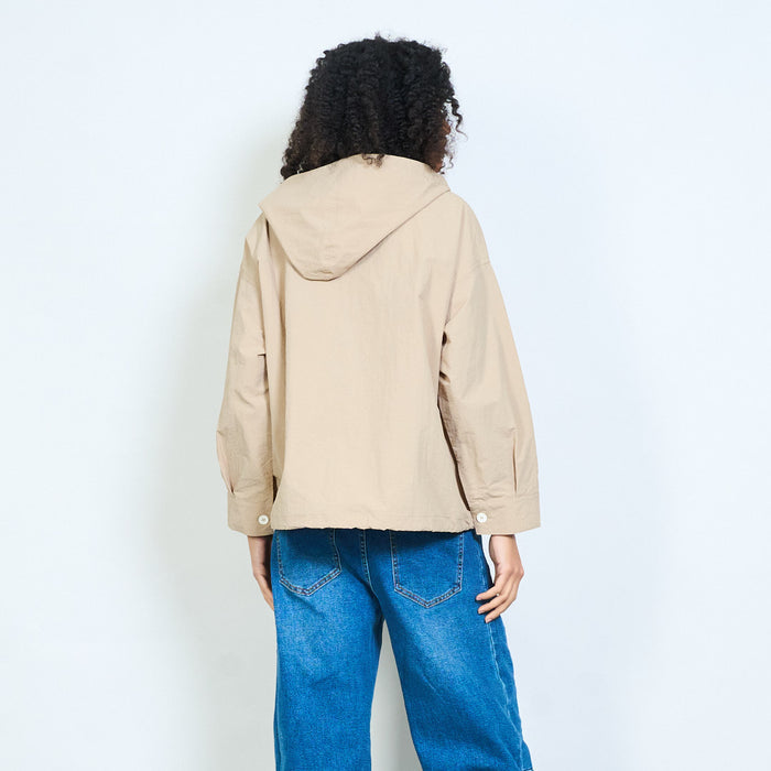 Double button hooded lightweight oversized jacket wholesale