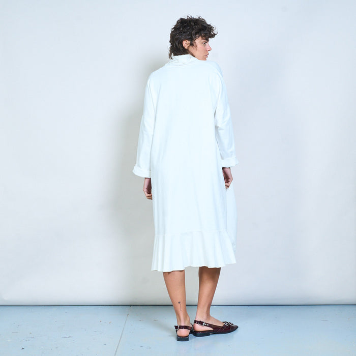 Draped wrap style long sleeve dress with pocket detail wholesale