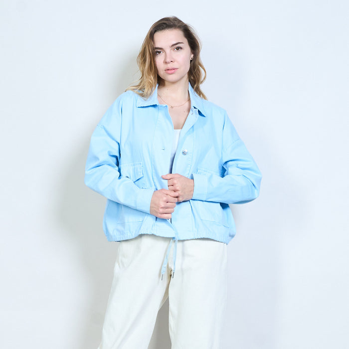 Drawstring hem button front pocket jacket wholesale