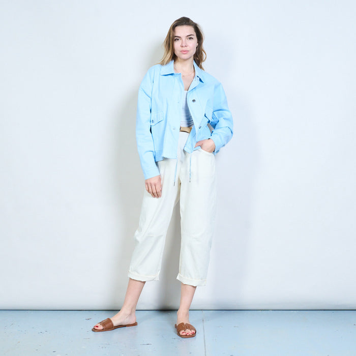 Drawstring hem button front pocket jacket wholesale