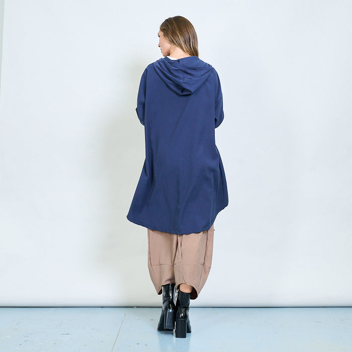 Drawstring hooded zip jacket with ruched sides wholesale