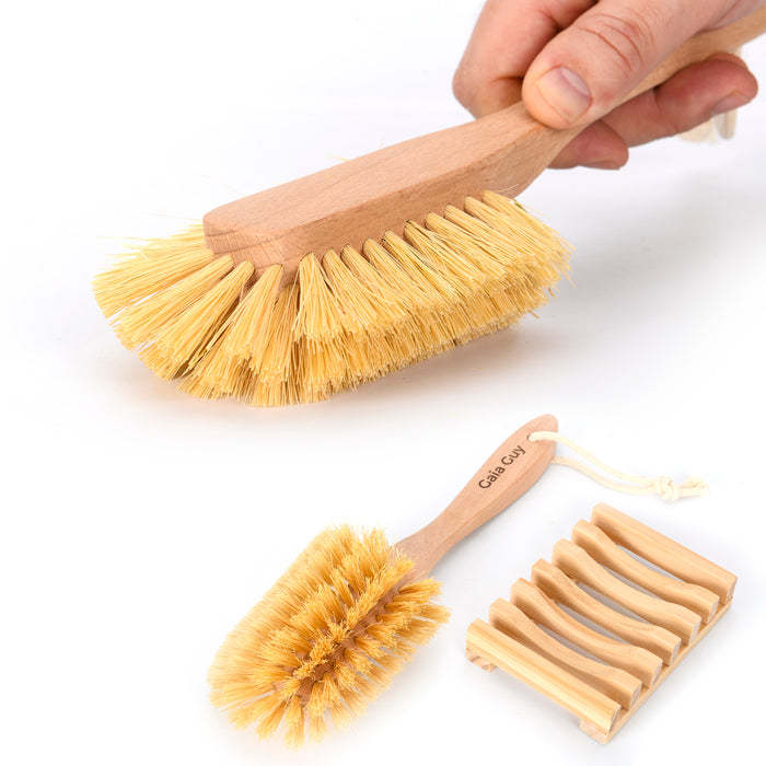 Eco-Friendly Kitchen Cleaning Set – Zero Waste Bamboo Dish Brushes & Natural Sponges | Plastic-Free & Compostable - Gaia Guy