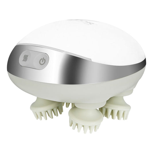 Electric Heated Scalp Massager - Rechargeable IPX7 Waterproof with 8 Massage Heads