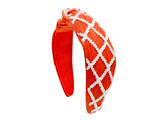 Embellished Orange & White Game Day Knotted Headband
