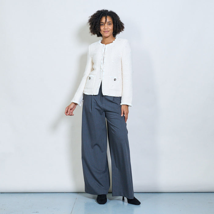 Embellished tweed blazer with sequin details wholesale