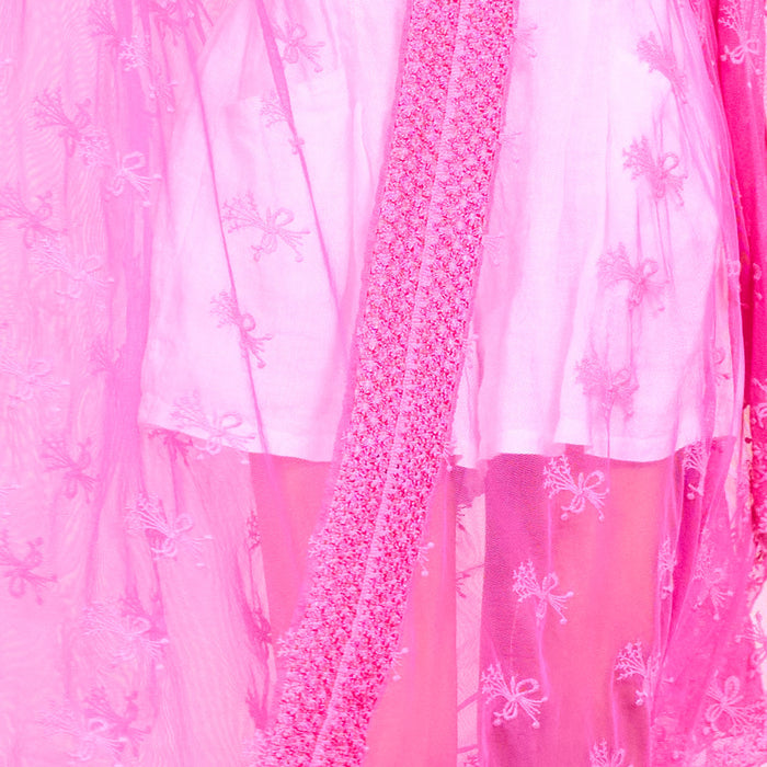 Embroidered lace longline open front kimono cover up wholesale