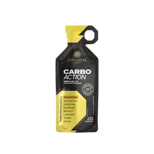 ESSENTIAL | Carbo Action com Cafeina Sabor Frutas Tropicais (50 Gramas)