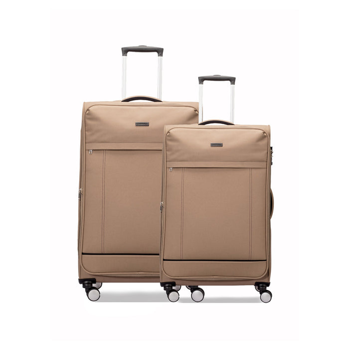 Eternal Luggage Set of 2, beige expandable suitcases for extended travel by Carriall