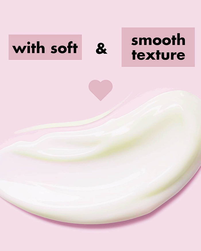 Hand and body lotion cream swatch with smooth texture