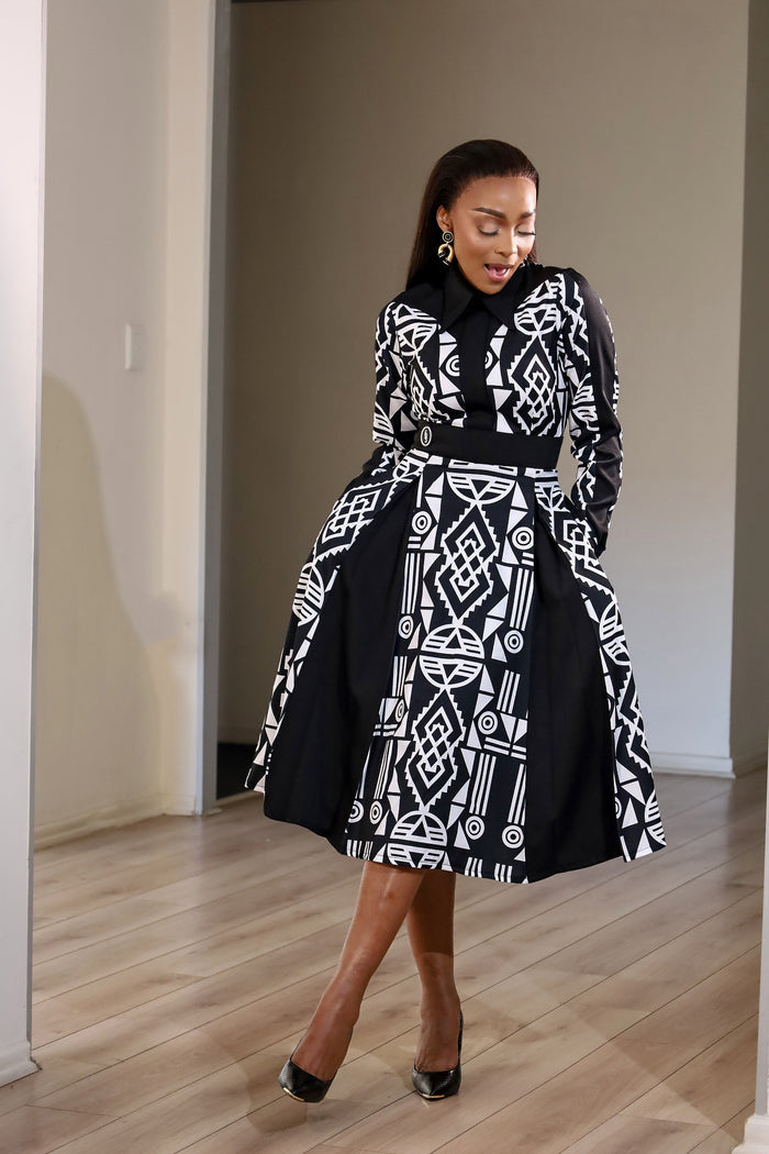 Fabrosanz: Nguni Print Pleated Dress