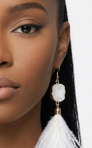 Feather Drop Earrings