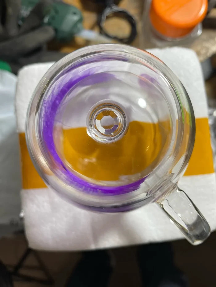 Feather filled double-layer glass cup