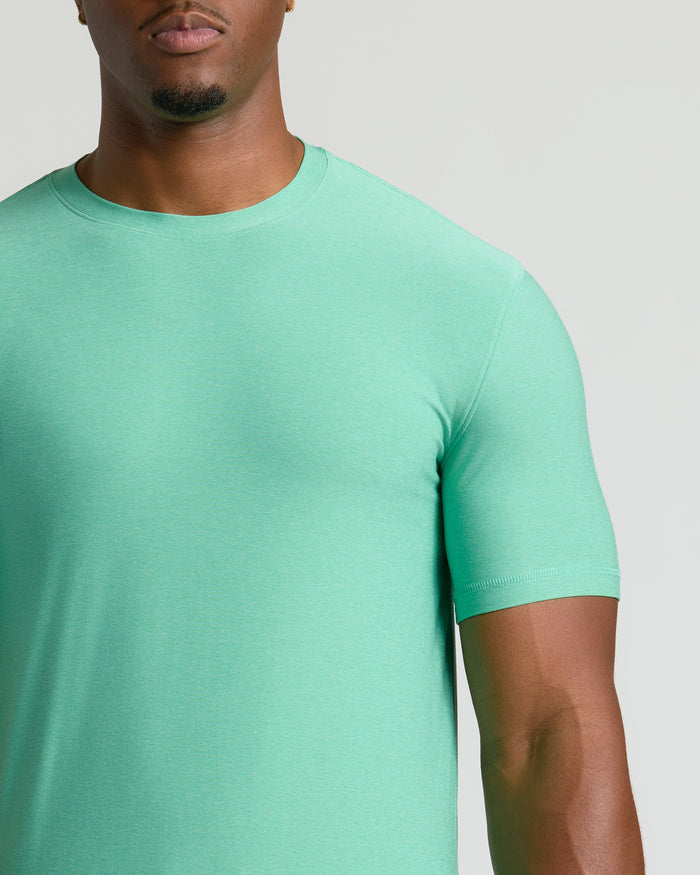Fern Tall Active Crew Neck 2.0 on wearer, showcasing right shoulder.
