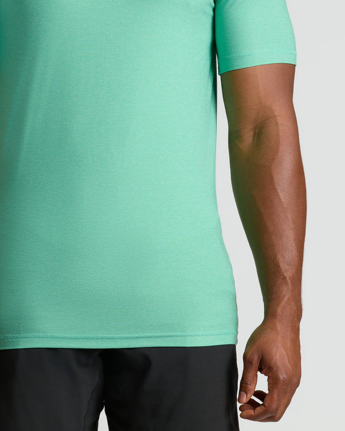 Fern Tall Active Crew Neck 2.0, mint-green, short-sleeve, right side view.