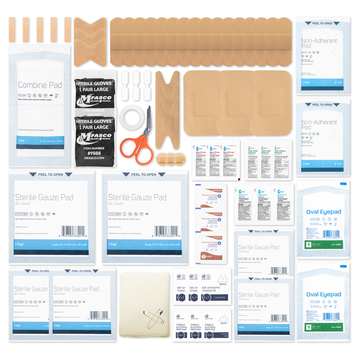 First Aid Kit 70 Piece Blue Transparent MFA