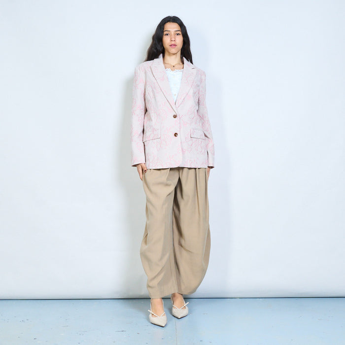 Floral embossed structured tailored blazer wholesale