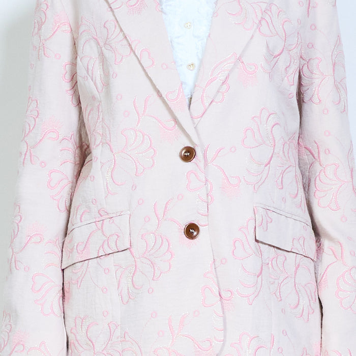Floral embossed structured tailored blazer wholesale