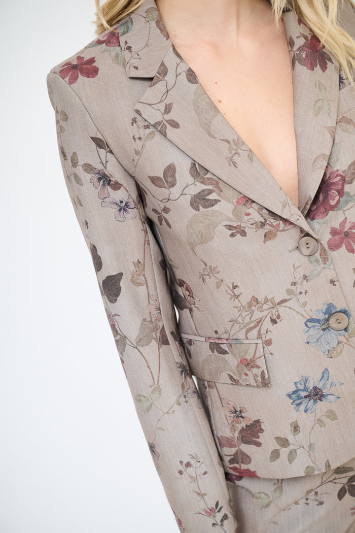 Floral printed tailored blazer jacket wholesale