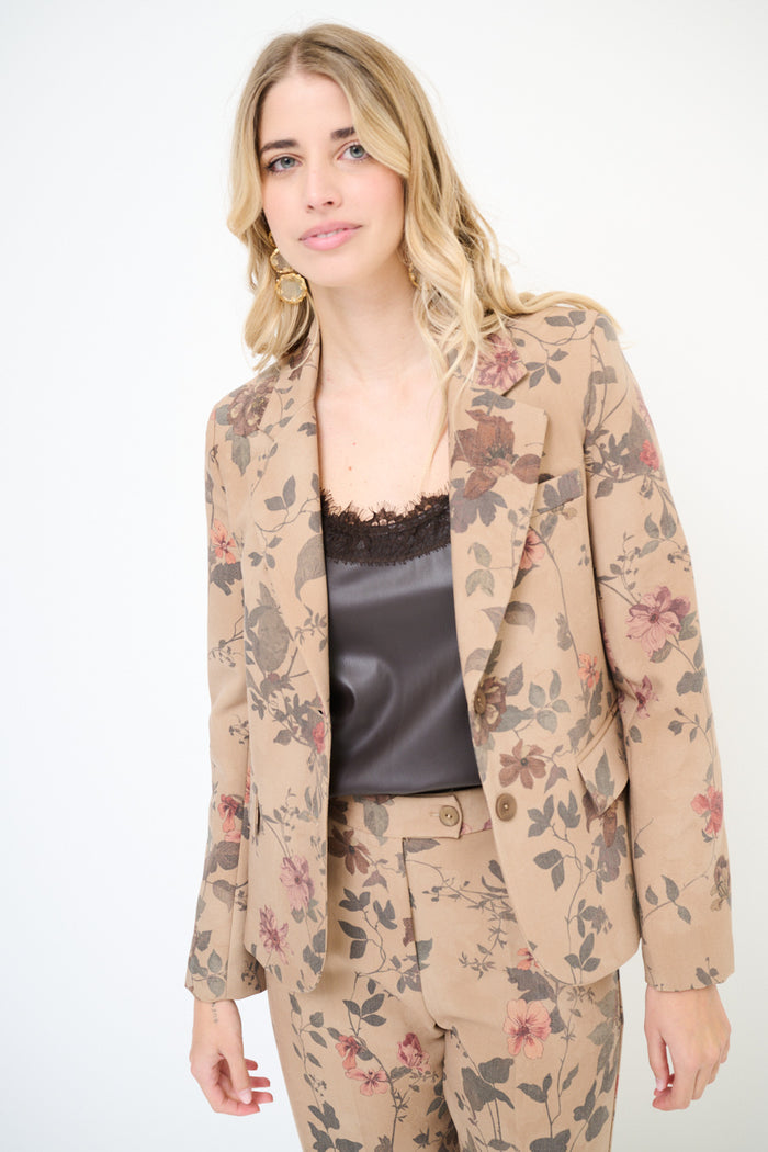 Floral printed tailored blazer jacket wholesale