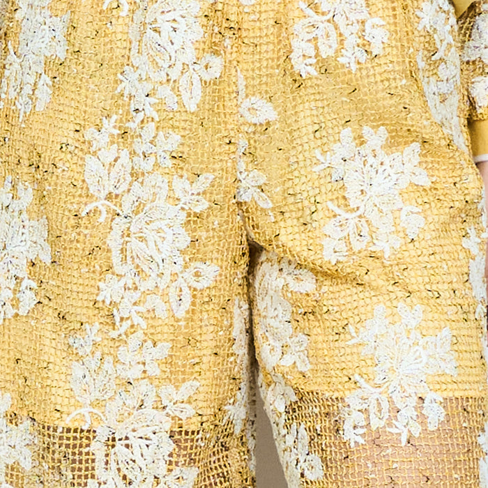 Floral textured wide leg tailored trousers wholesale