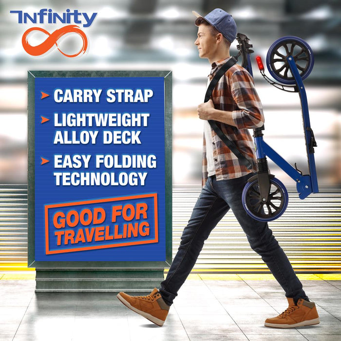 Folding Kick Scooter for Teens/Adults, Smooth Ride, Alloy Deck, Blue