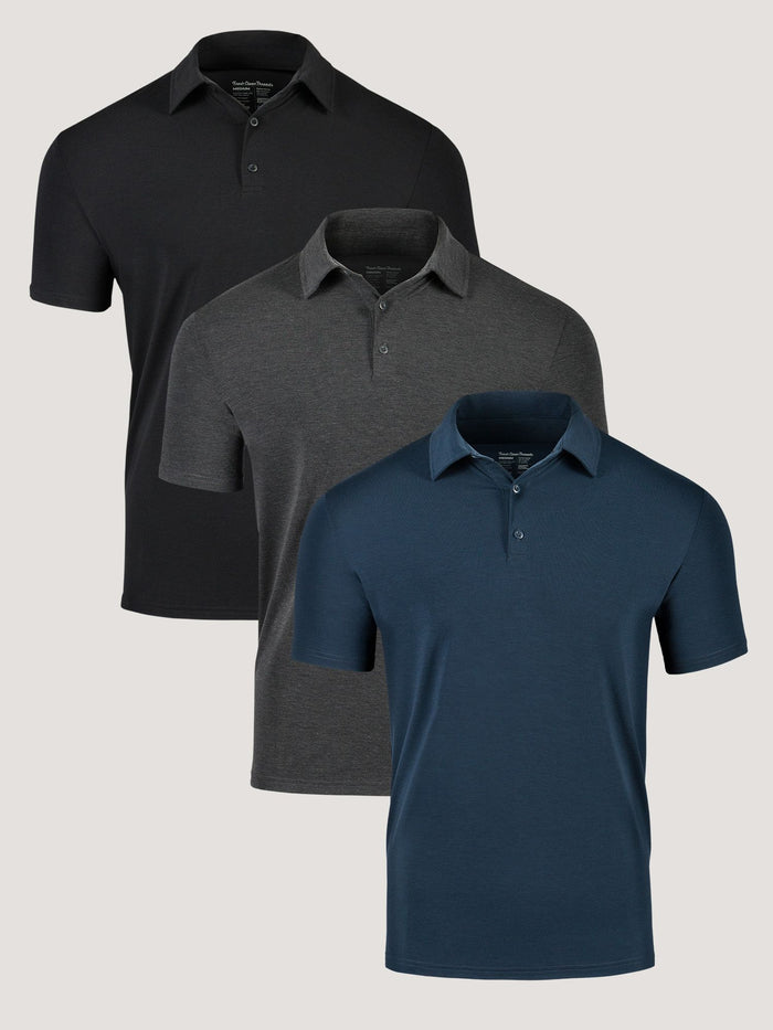 Foundation Men's Performance Polo 3-pack Shirts| Fresh Clean Threads