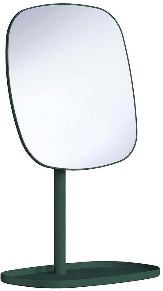 Free-Standing Makeup Mirror with Jewelry Tray - Black, Green, or White