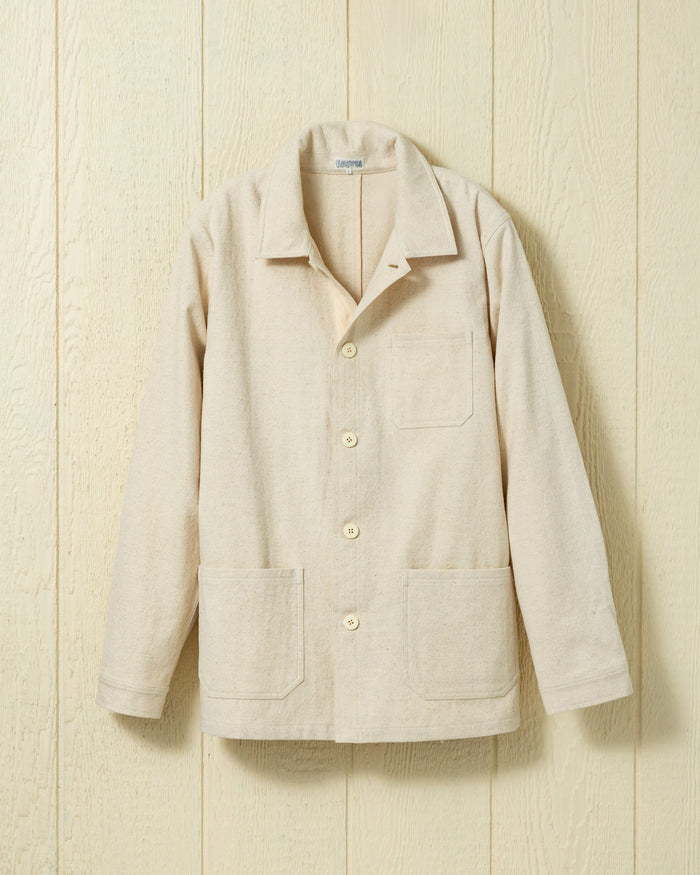 French Workman's Jacket in Rustic Linen Cotton