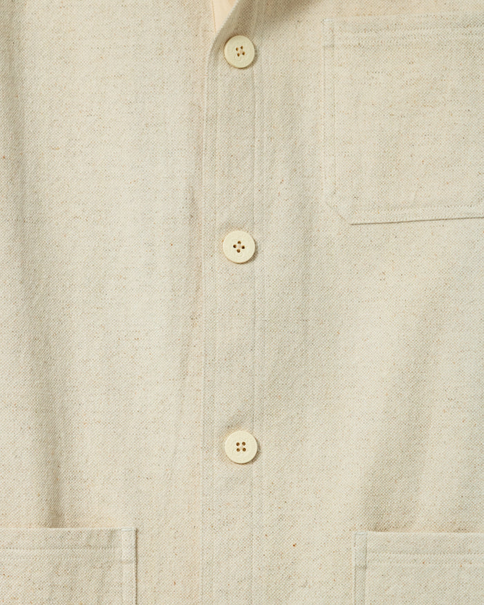 French Workman's Jacket in Rustic Linen Cotton