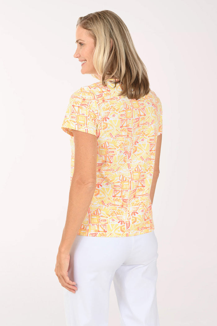 Fun In The Sun Beaded Lattice Neck Tee