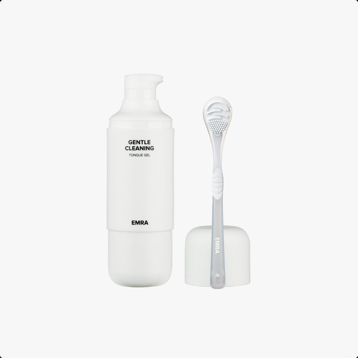 GENTLE CLEANING Tongue gel + Dual-sided cleaner in White