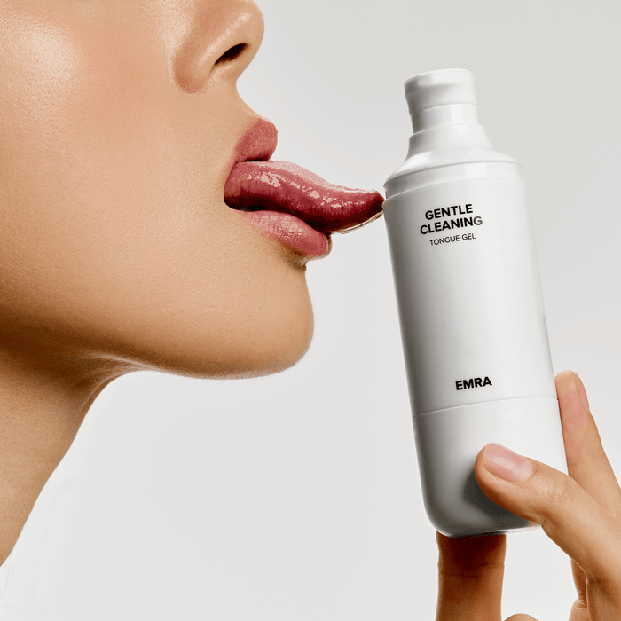 GENTLE CLEANING Tongue gel + Dual-sided cleaner in White
