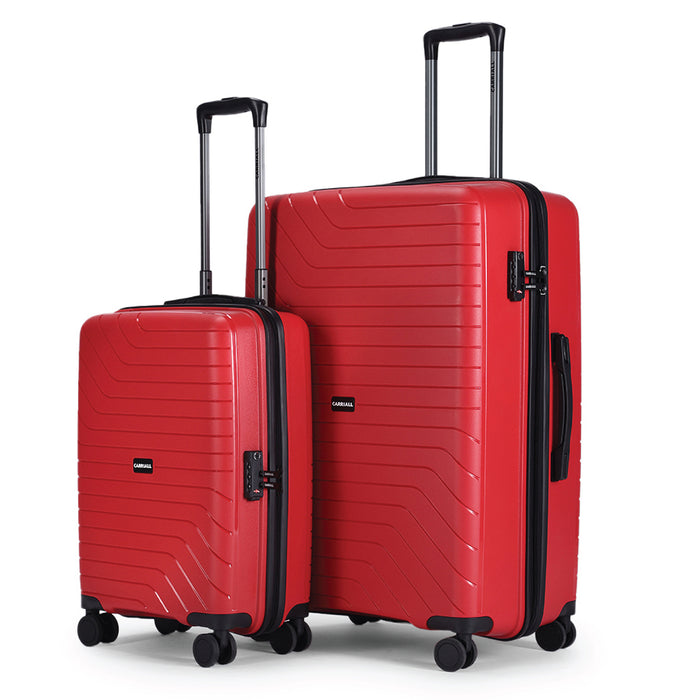 Groove Luggage Set of 2, impact-resistant trolley bags with aluminum handles
