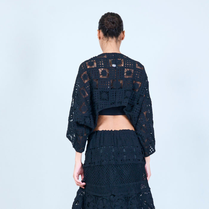 Handcrafted crochet tie-front cardigan wholesale