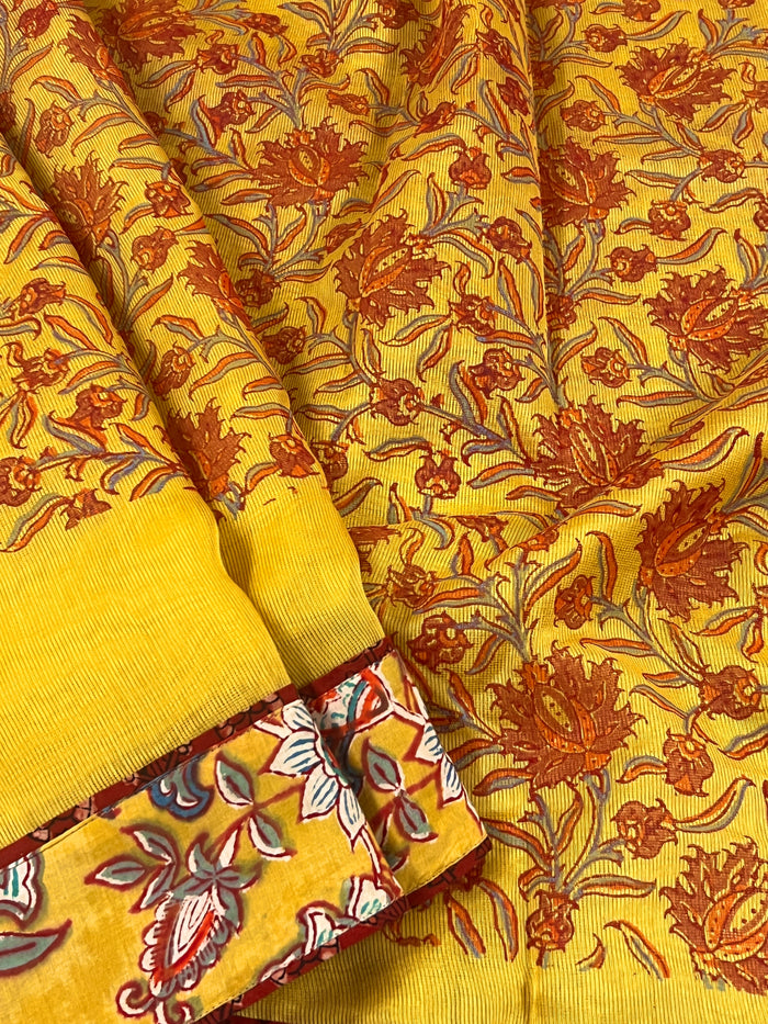 Handprinted Supernet Saree