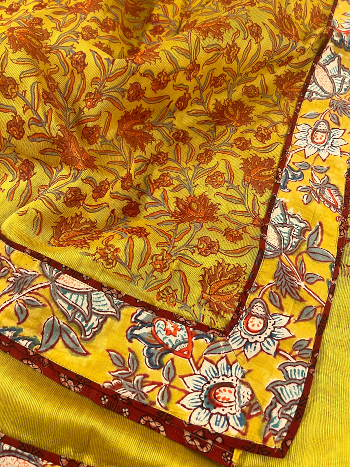 Handprinted Supernet Saree