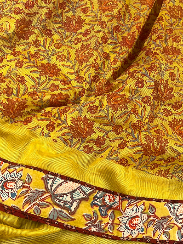 Handprinted Supernet Saree