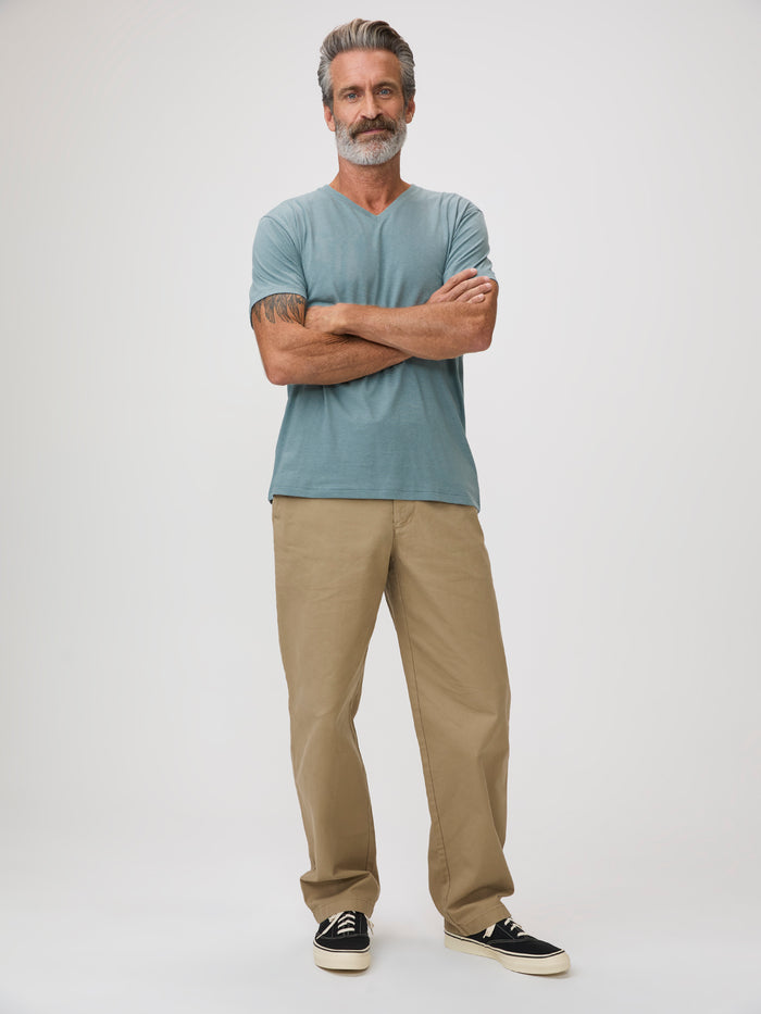 Short, Regular & Tall length options # Perfect Fit Tees,  Find Your Size in Harbor Mist V-Neck Tees