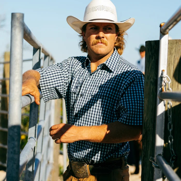Haybaler Short Sleeve - Ice Blue Gingham