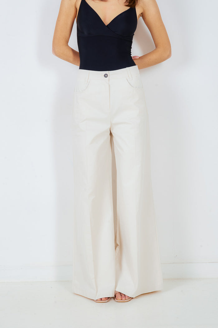 High-waist elegant wide-leg tailored trousers wholesale