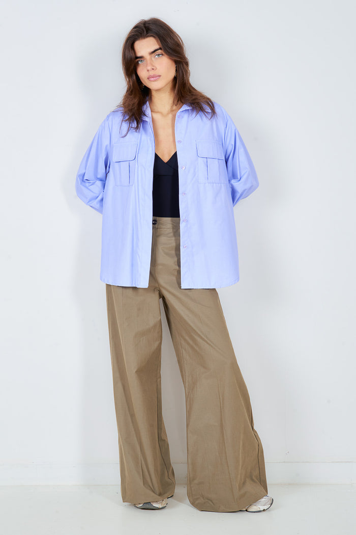 High-waist elegant wide-leg tailored trousers wholesale