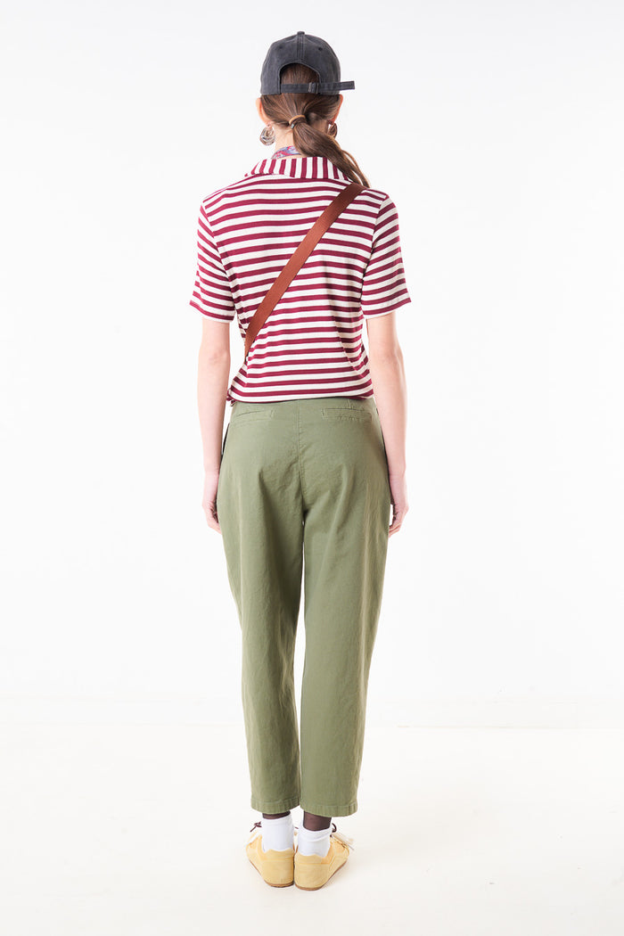High waist pleated straight leg trouser with side pocket wholesale