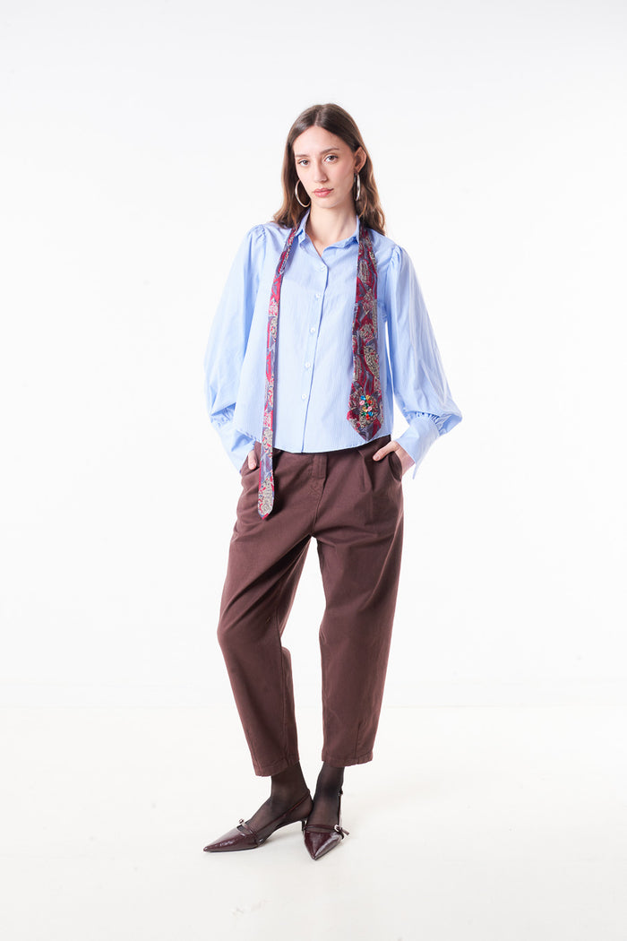 High waist pleated straight leg trouser with side pocket wholesale