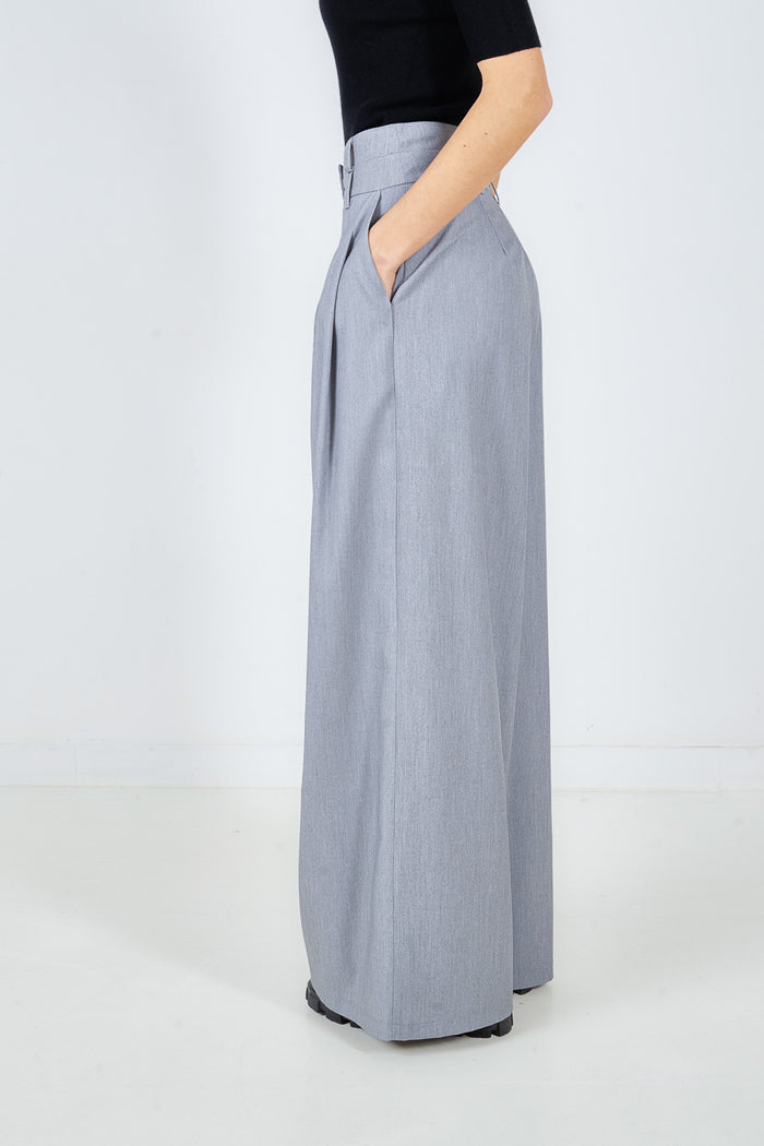 High waist pleated wide leg tailored trousers wholesale
