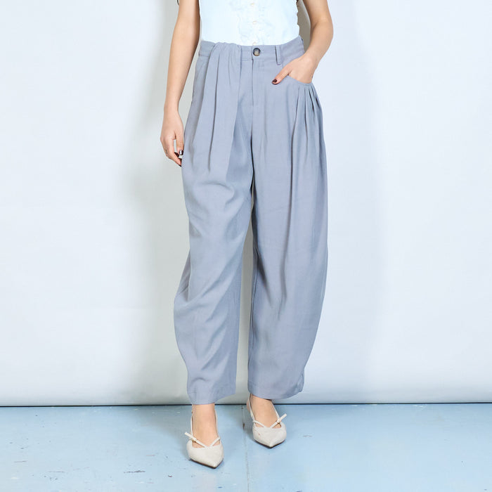 High waist pleated wide leg tailored trousers wholesale