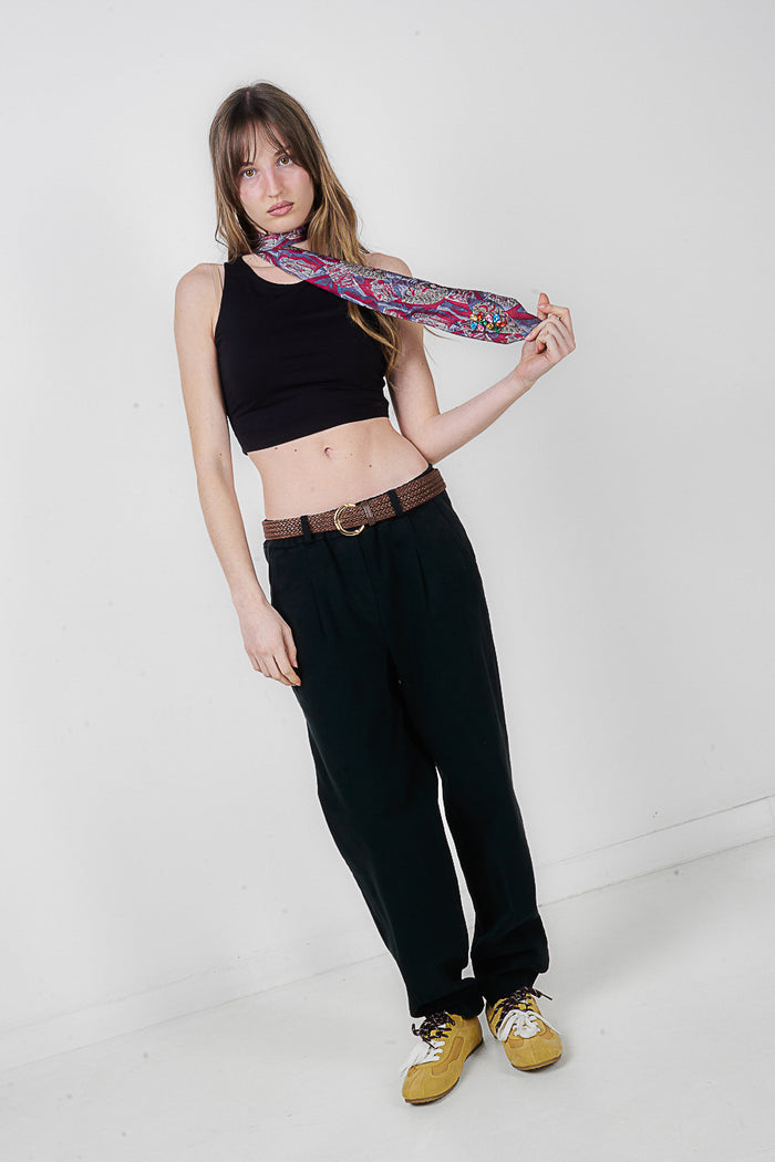 High waist straight leg tailored trousers wholesale