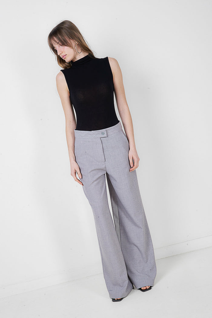 High waist tailored wide leg trousers wholesale