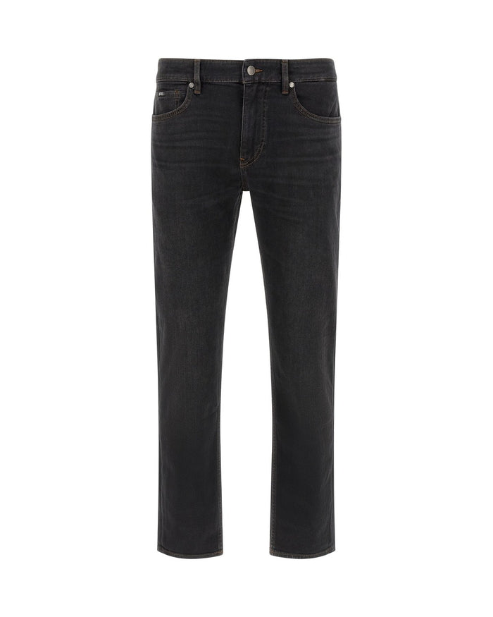 Hugo Boss Black Cotton Straight-Leg Jeans