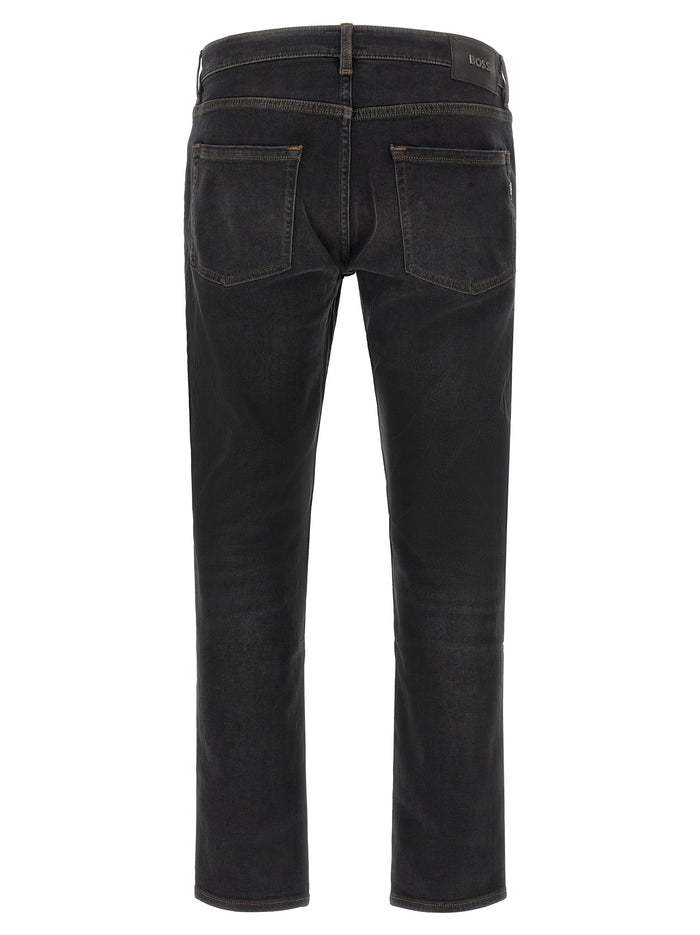 Hugo Boss Black Cotton Straight-Leg Jeans