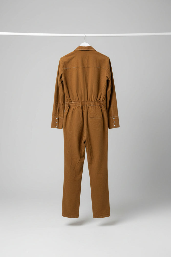 Hugo Boss Brown Jumpsuit UK 8 EU 36 Full-Length Cotton Boilersuit